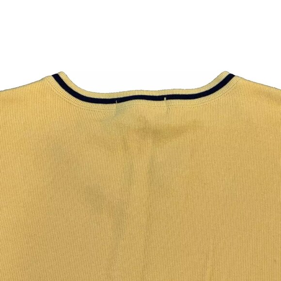 Ralph Lauren Polo - Cotton V-Neck Sweater - Artic Yellow - XL - Picture 9 of 10